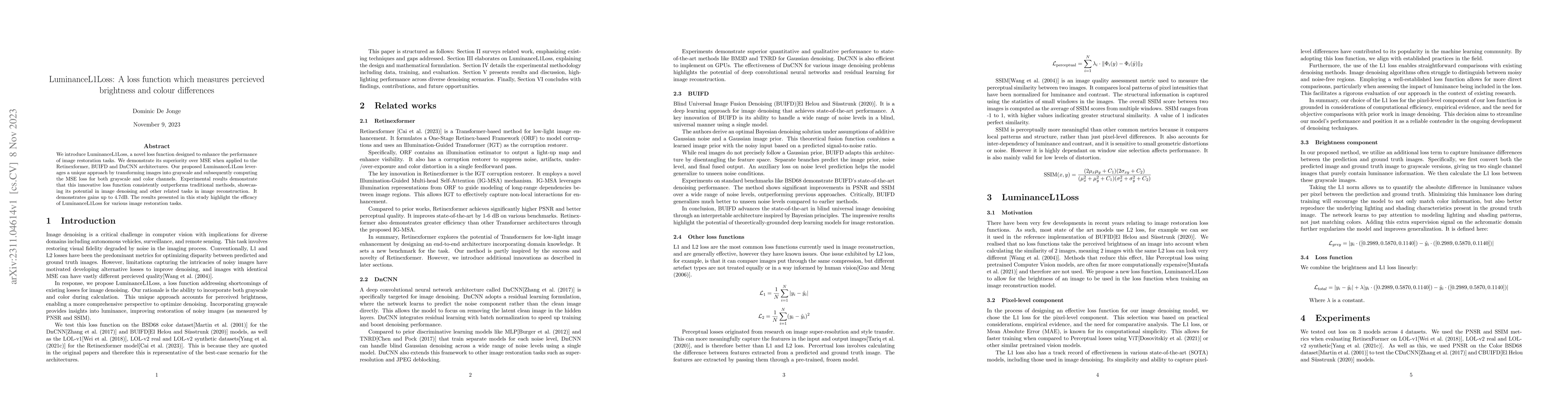 Thumbnail for LuminanceL1Loss: A loss function which measures percieved brightness and
  colour differences