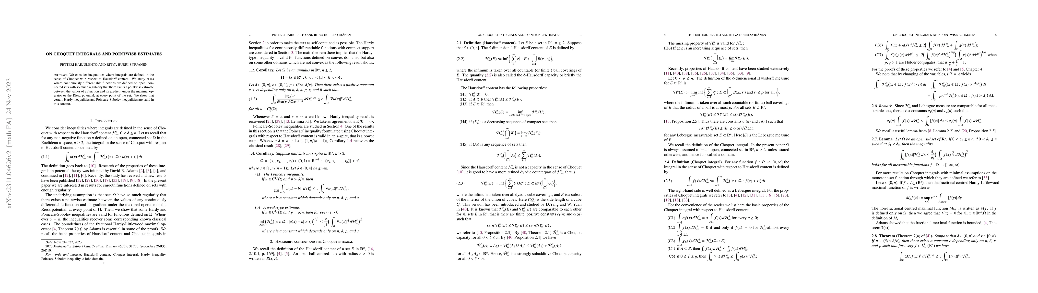 Thumbnail for On Choquet integrals and pointwise estimates