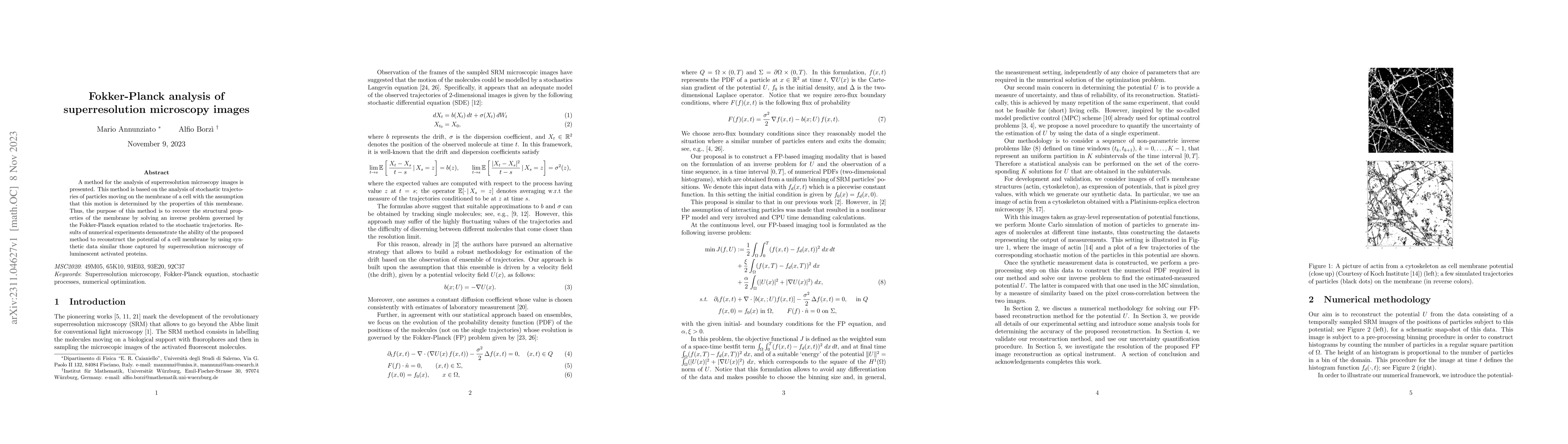 Thumbnail for Fokker-Planck analysis of superresolution microscopy images