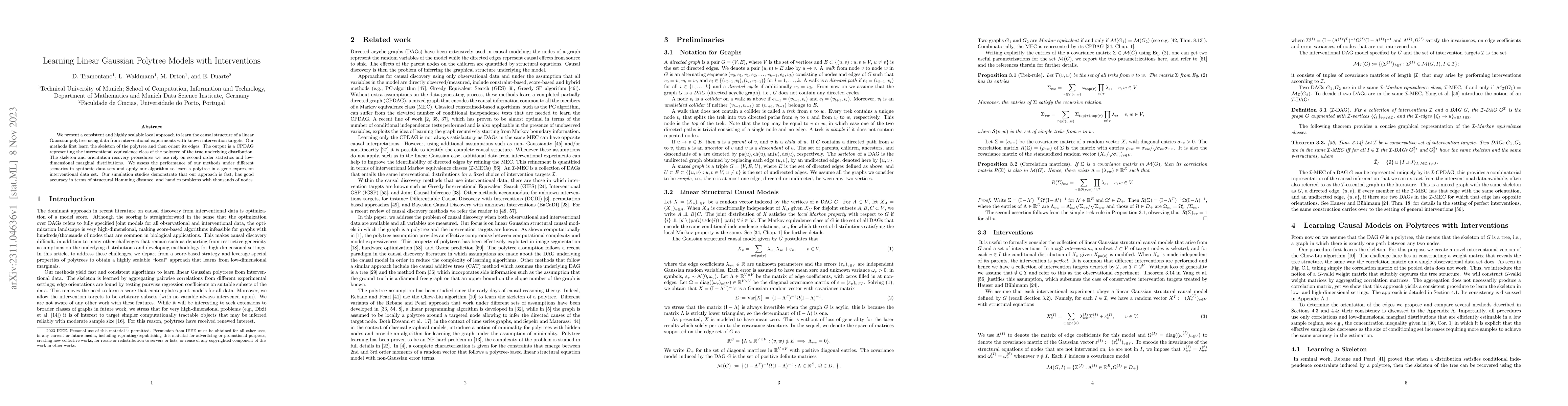 Thumbnail for Learning Linear Gaussian Polytree Models with Interventions