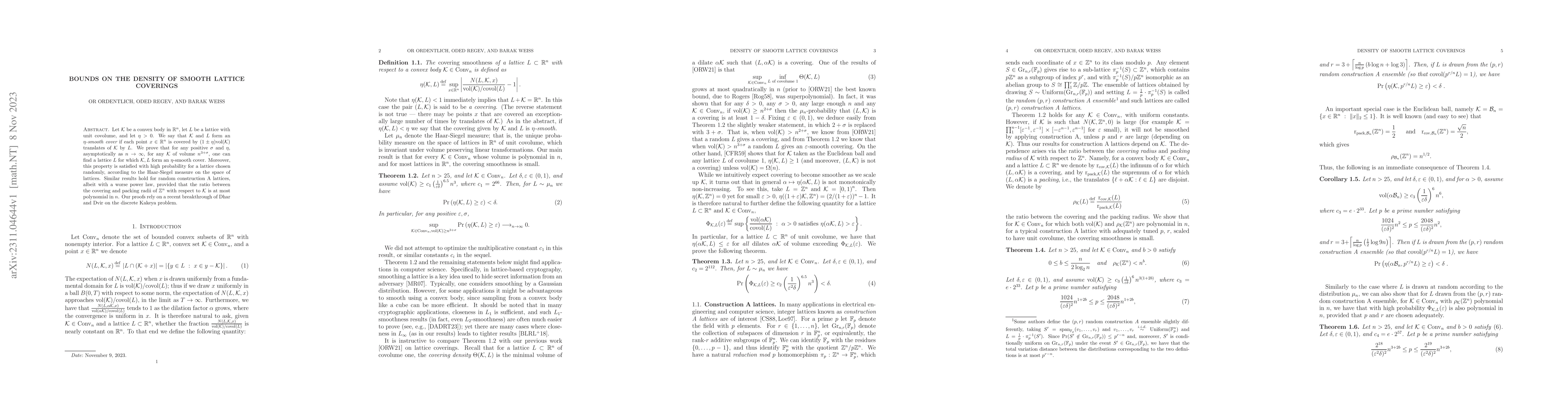 Thumbnail for Bounds on the density of smooth lattice coverings