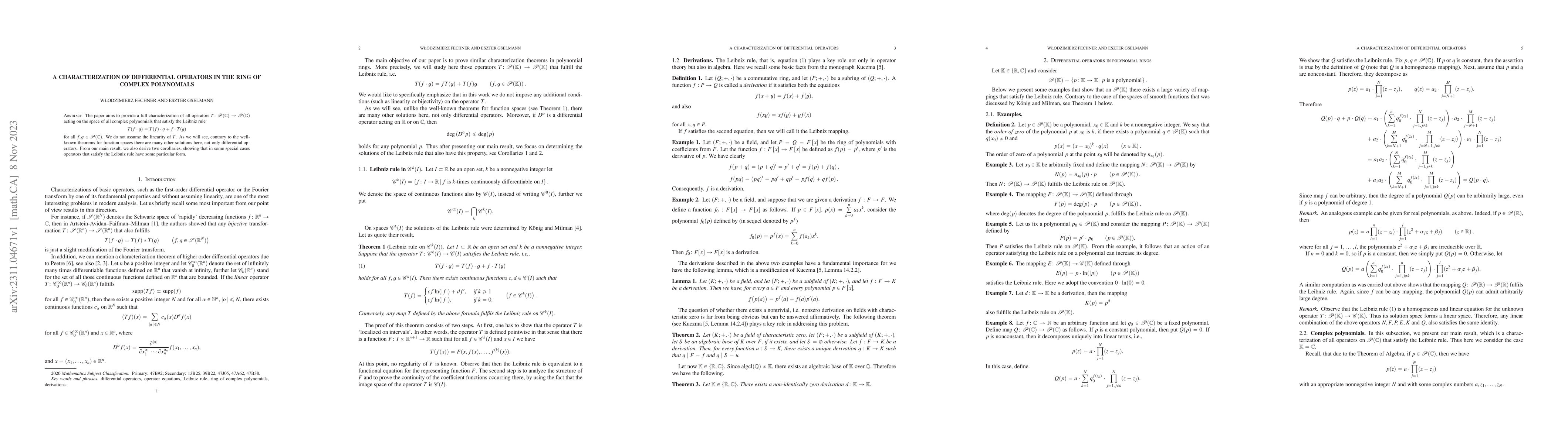 Thumbnail for A characterization of differential operators in the ring of complex
  polynomials