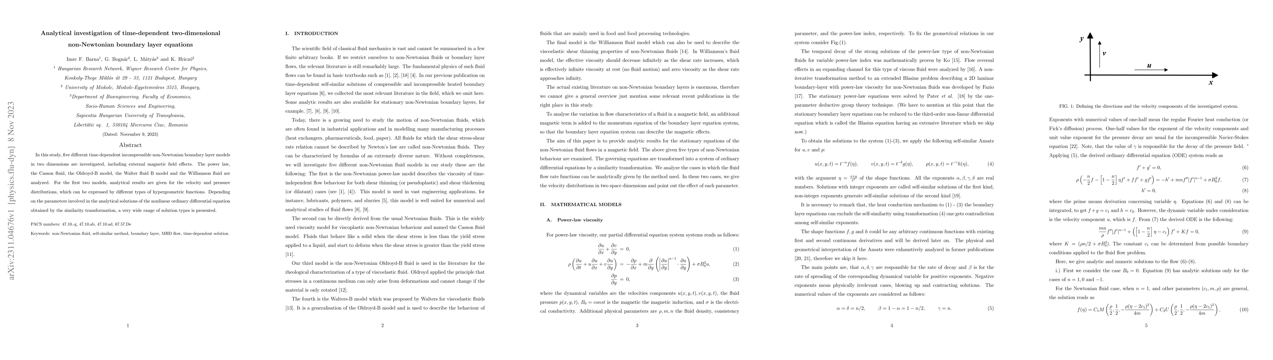 Thumbnail for Analytical investigation of time-dependent two-dimensional non-Newtonian
  boundary layer equations