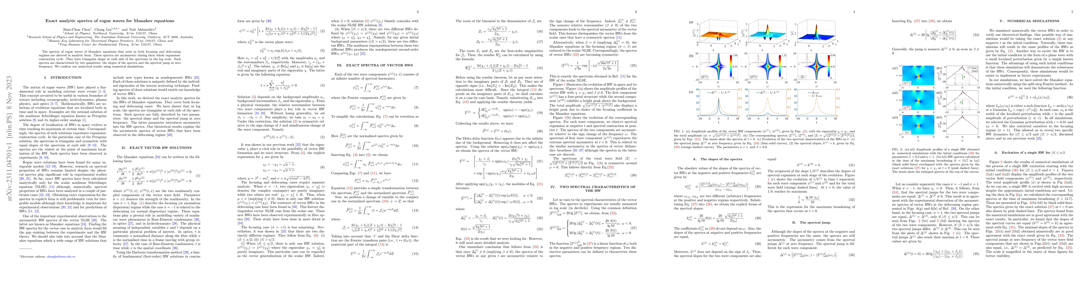 Thumbnail for Exact analytic spectra of rogue waves for Manakov equations