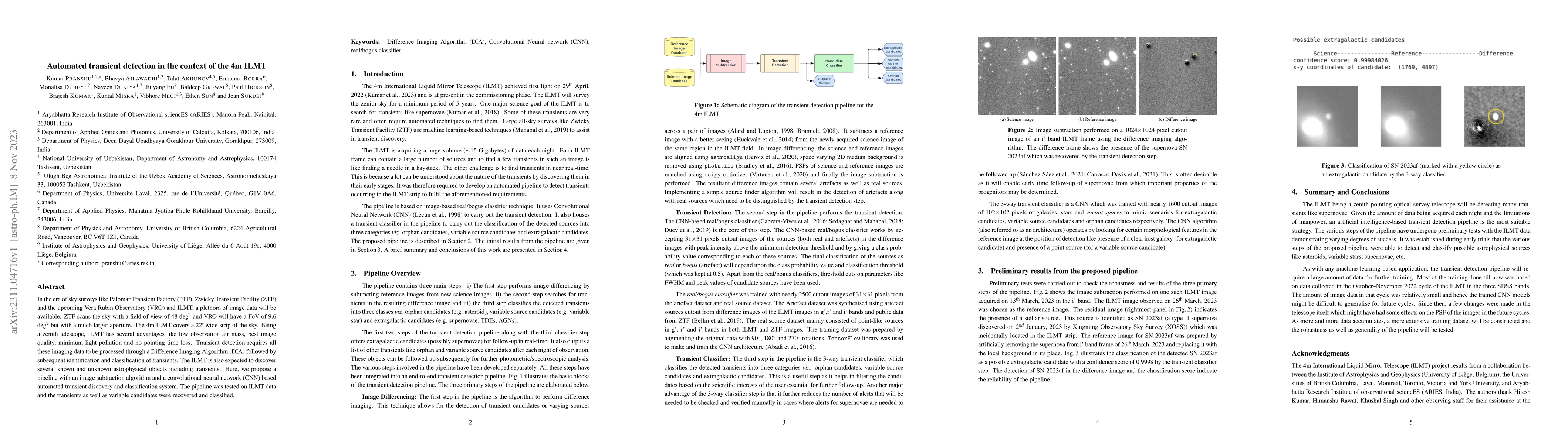 Thumbnail for Automated transient detection in the context of the 4m ILMT