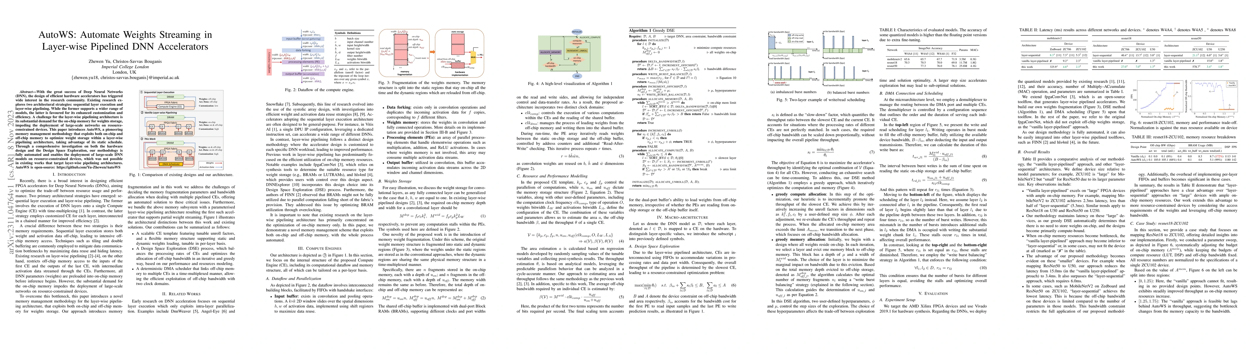 Thumbnail for AutoWS: Automate Weights Streaming in Layer-wise Pipelined DNN
  Accelerators