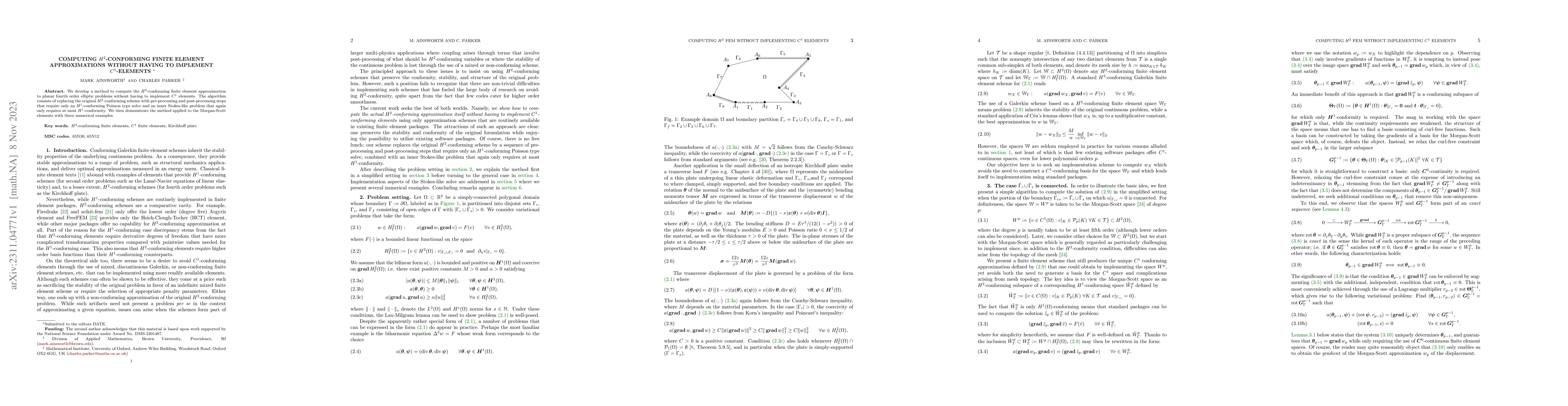 Thumbnail for Computing $H^2$-conforming finite element approximations without having
  to implement $C^1$-elements