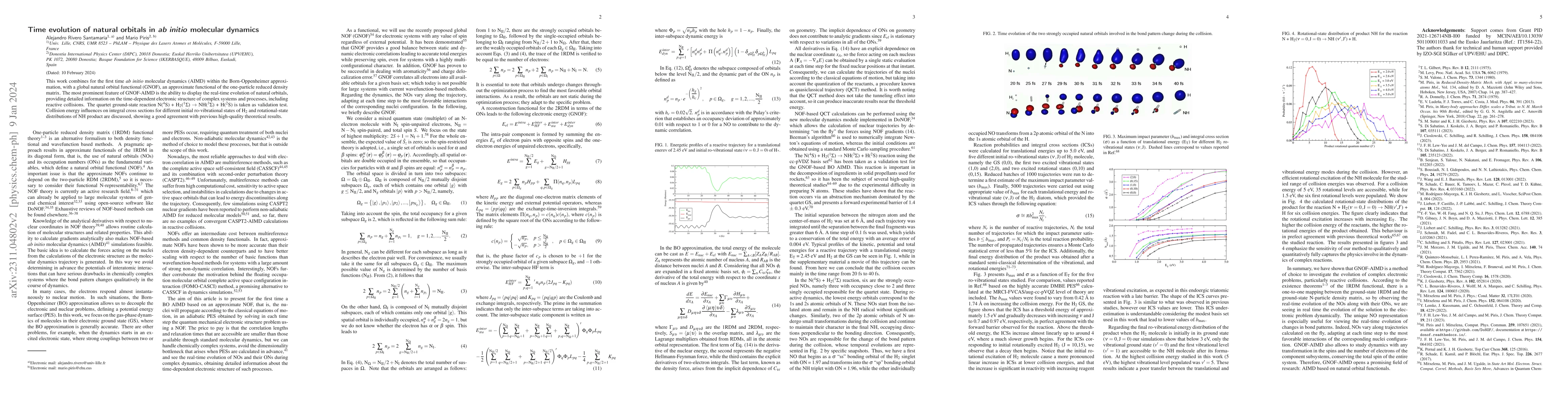 Thumbnail for Time evolution of natural orbitals in ab initio molecular dynamics