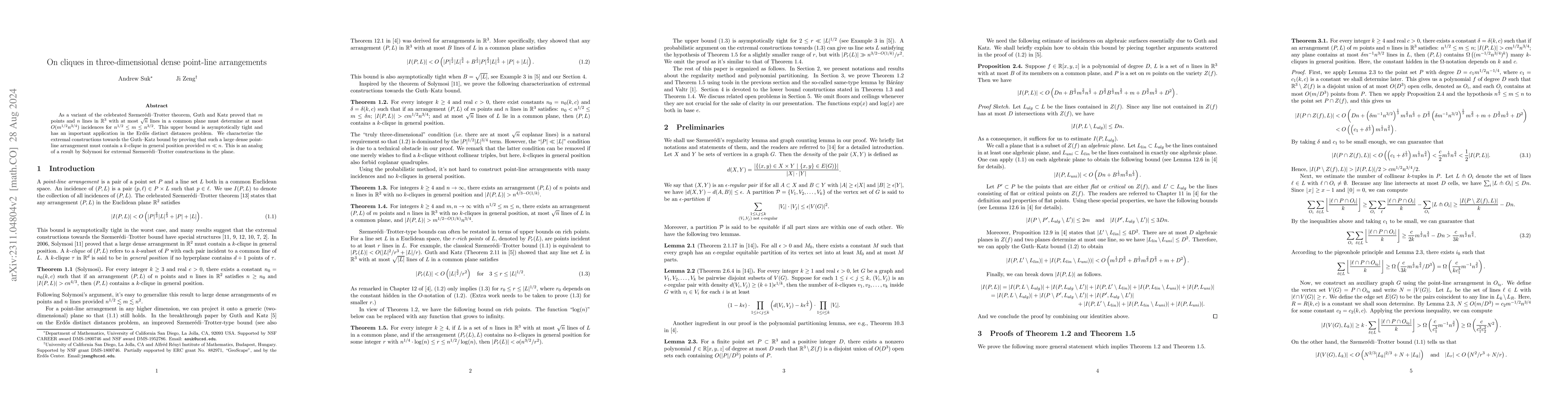 Thumbnail for On cliques in three-dimensional dense point-line arrangements