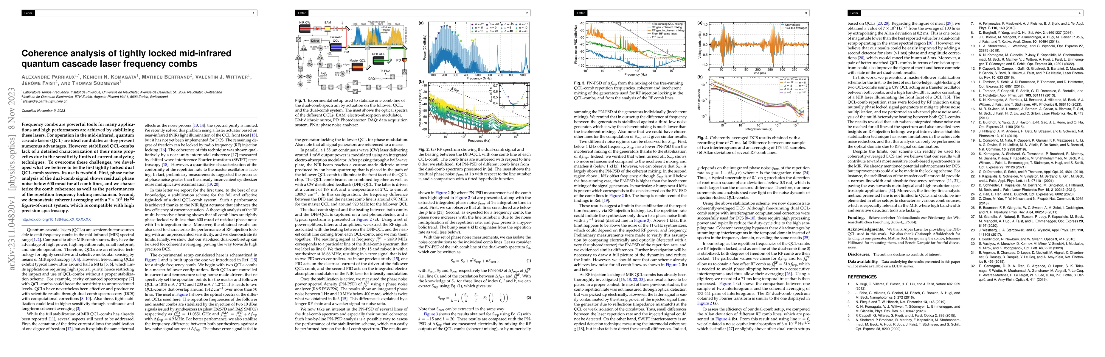Thumbnail for Coherence analysis of tightly locked mid-infrared quantum cascade laser
  frequency combs