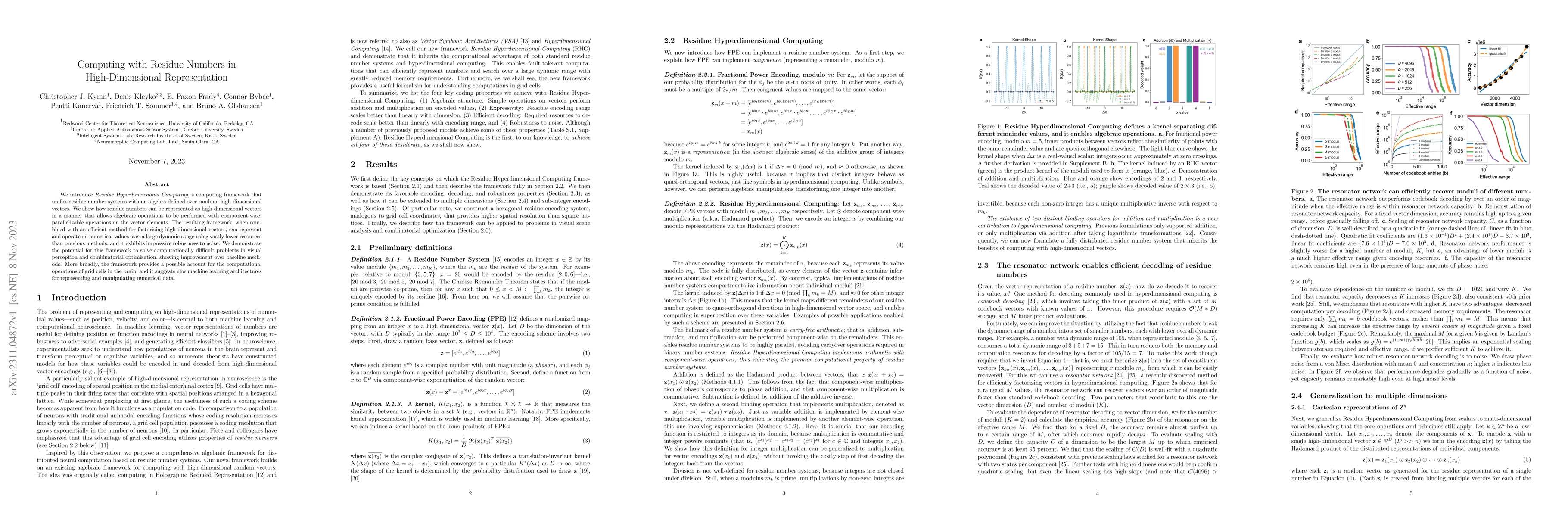 Thumbnail for Computing with Residue Numbers in High-Dimensional Representation