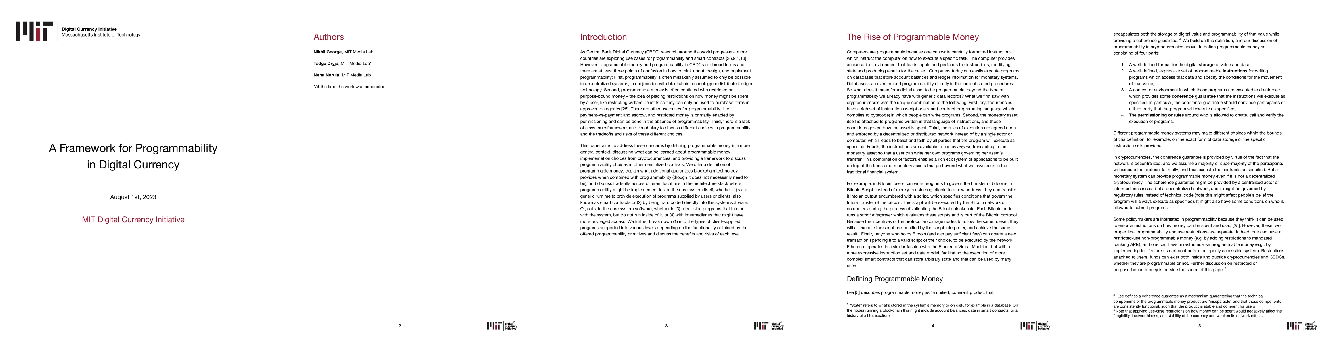 Thumbnail for A Framework for Programmability in Digital Currency