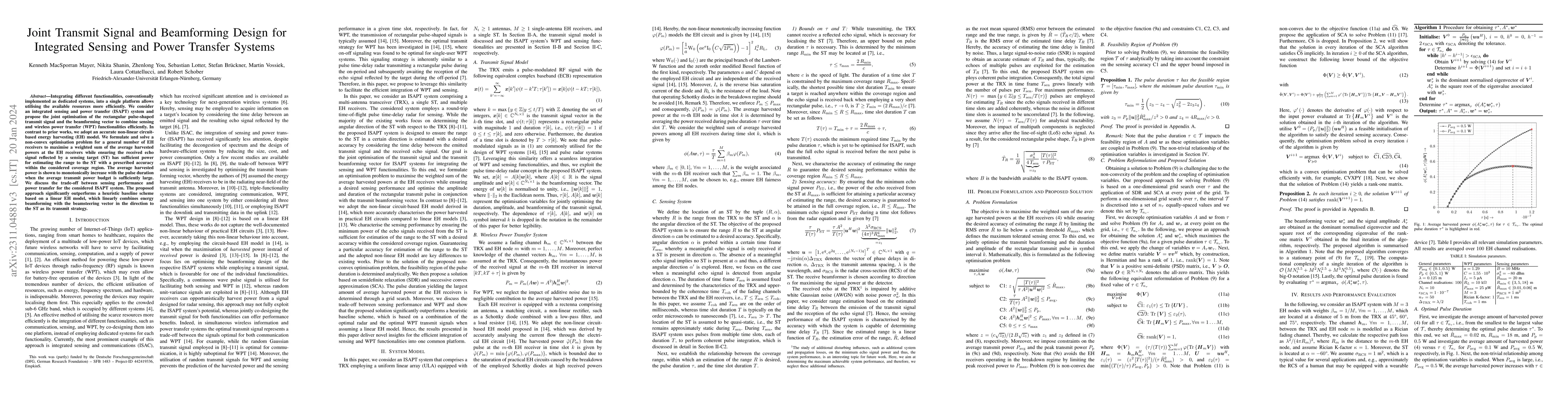 Thumbnail for Joint Transmit Signal and Beamforming Design for Integrated Sensing and
  Power Transfer Systems