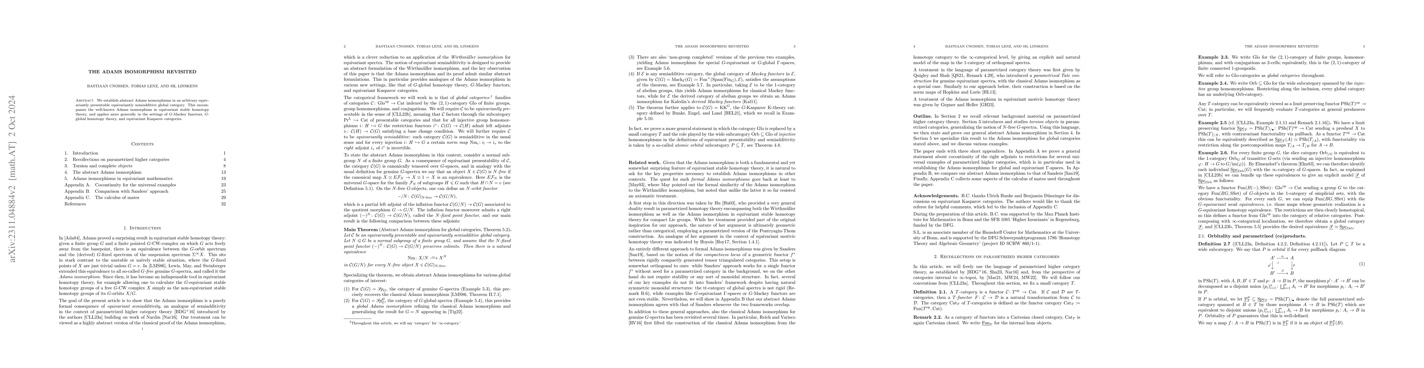 Thumbnail for The Adams isomorphism revisited