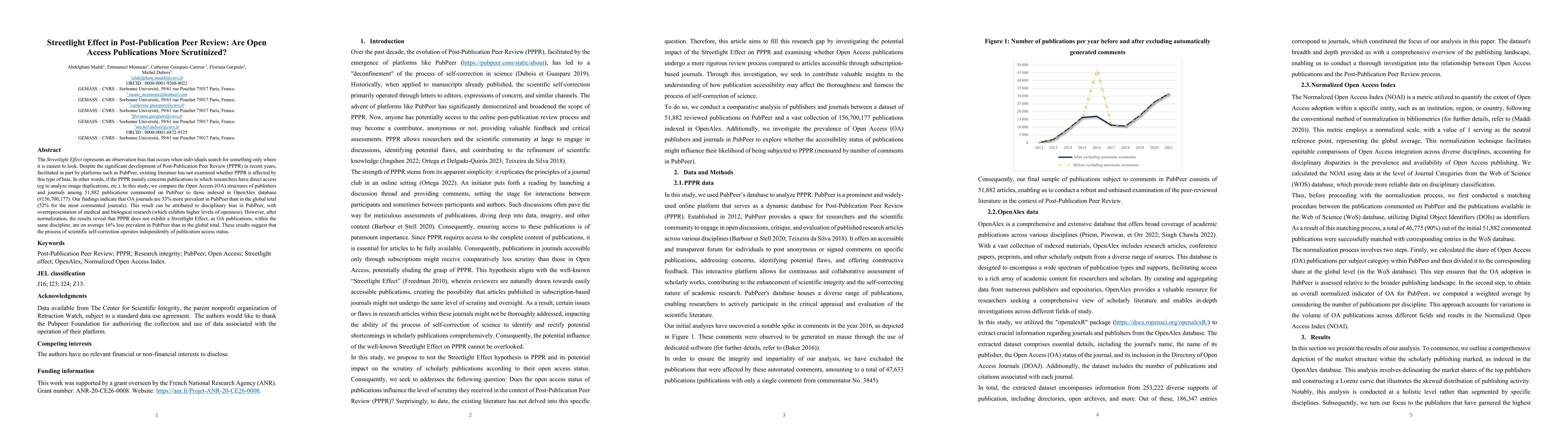 Thumbnail for Streetlight Effect in Post-Publication Peer Review: Are Open Access
  Publications More Scrutinized?