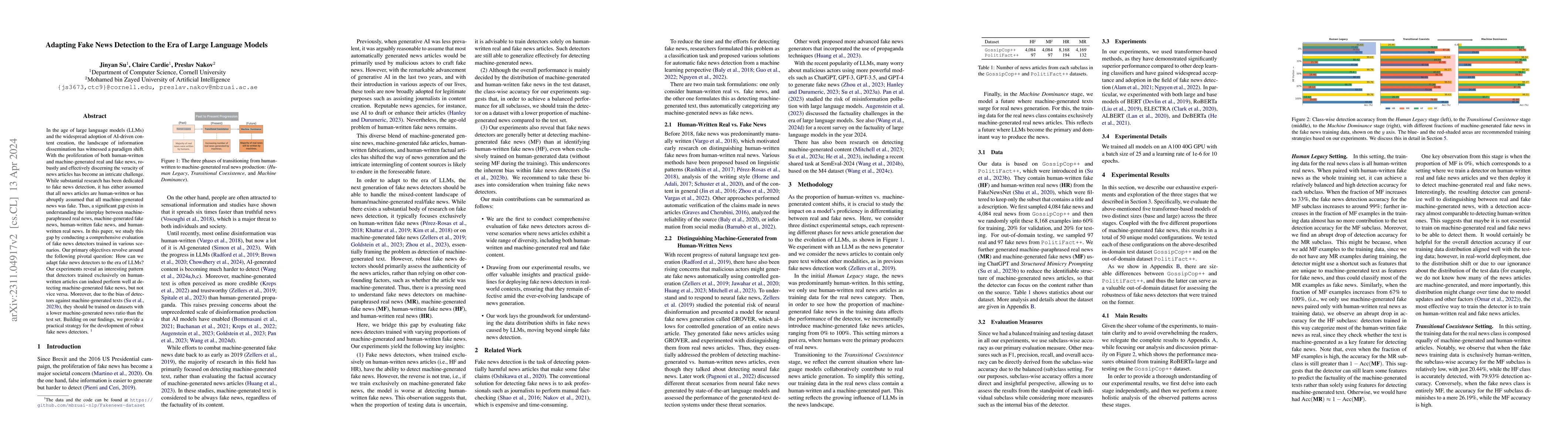 Thumbnail for Adapting Fake News Detection to the Era of Large Language Models