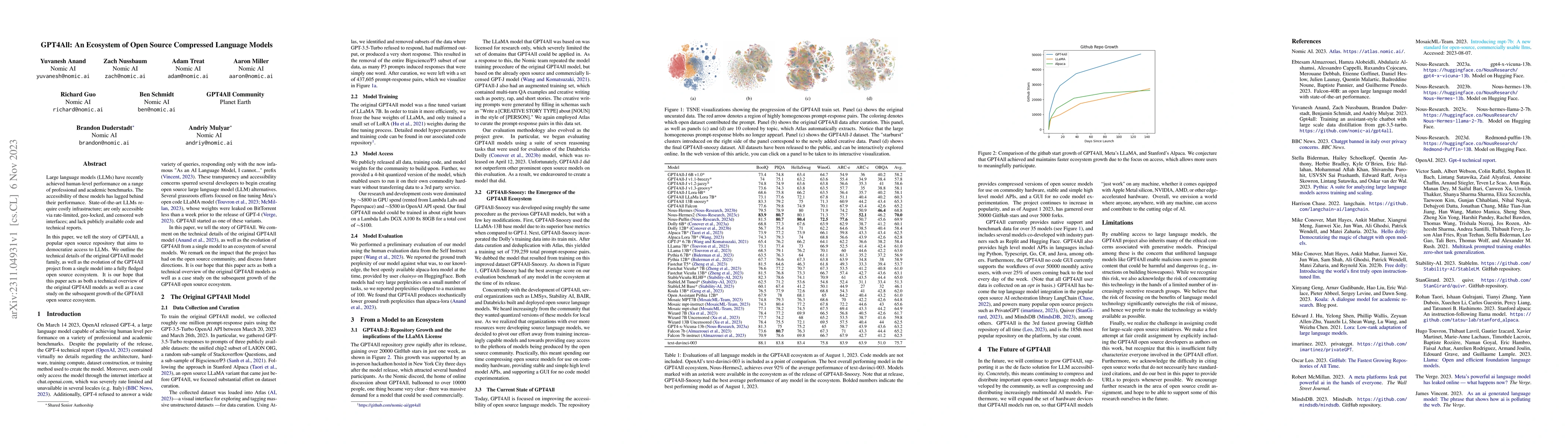 Thumbnail for GPT4All: An Ecosystem of Open Source Compressed Language Models