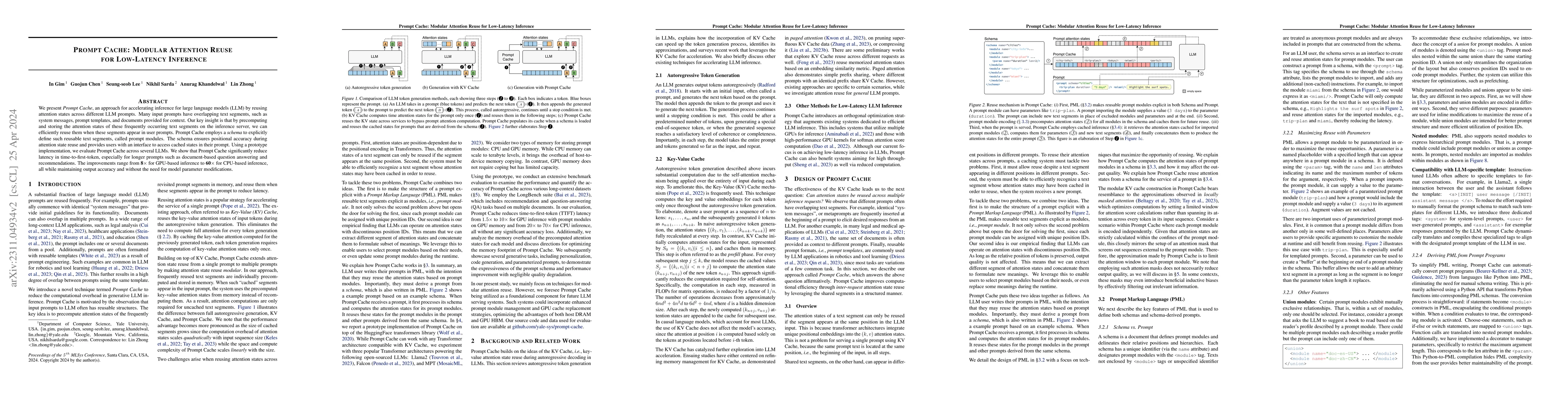 Thumbnail for Prompt Cache: Modular Attention Reuse for Low-Latency Inference
