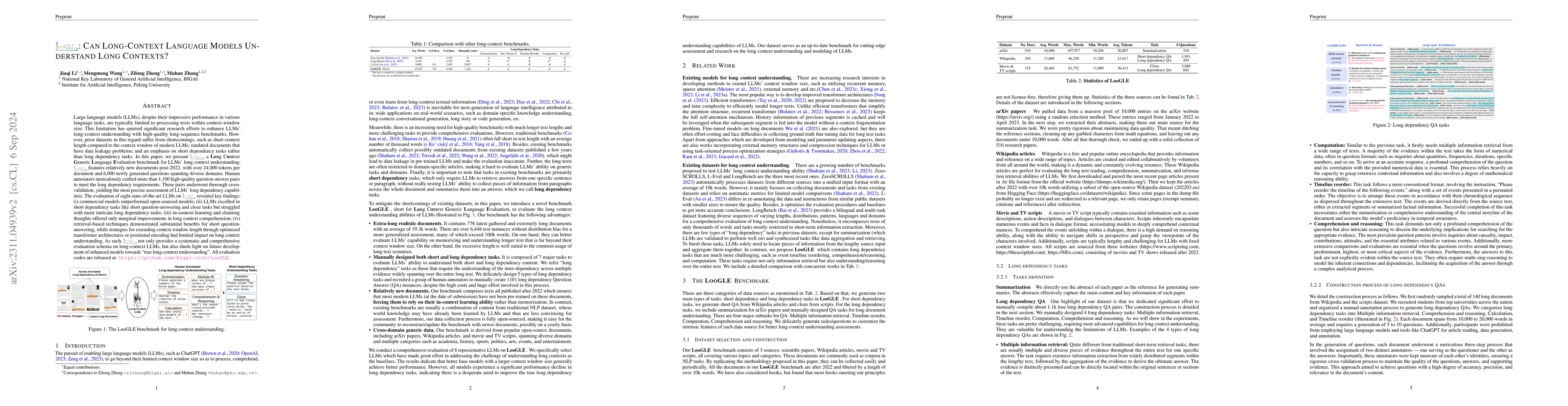 Thumbnail for LooGLE: Can Long-Context Language Models Understand Long Contexts?