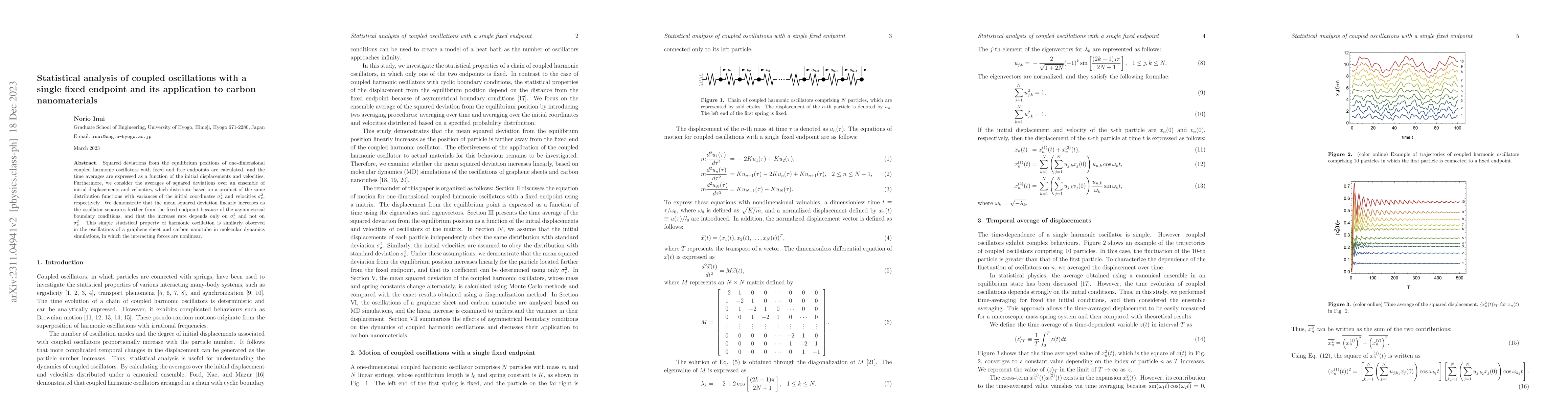 Thumbnail for Statistical analysis of coupled oscillations with a single fixed
  endpoint and its application to carbon nanomaterials