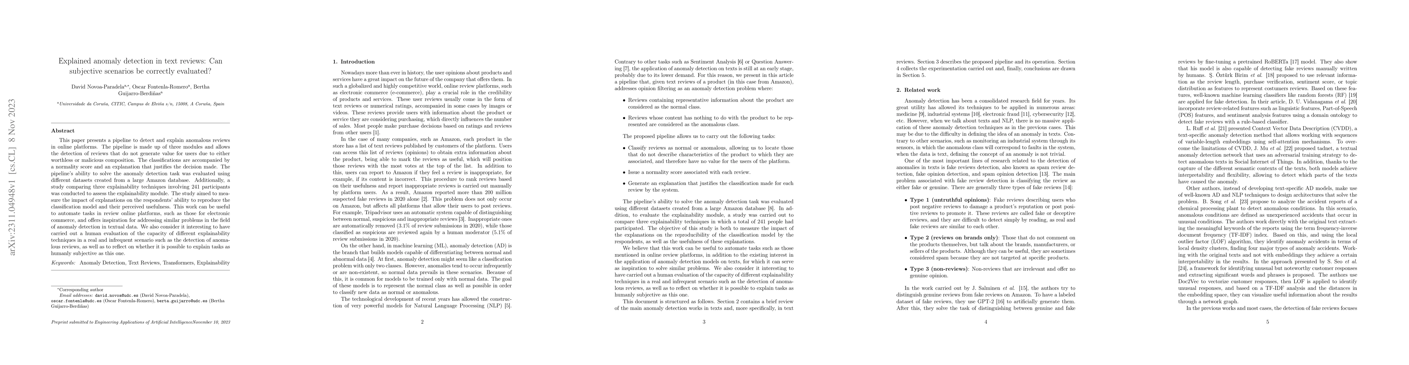 Thumbnail for Explained anomaly detection in text reviews: Can subjective scenarios be
  correctly evaluated?