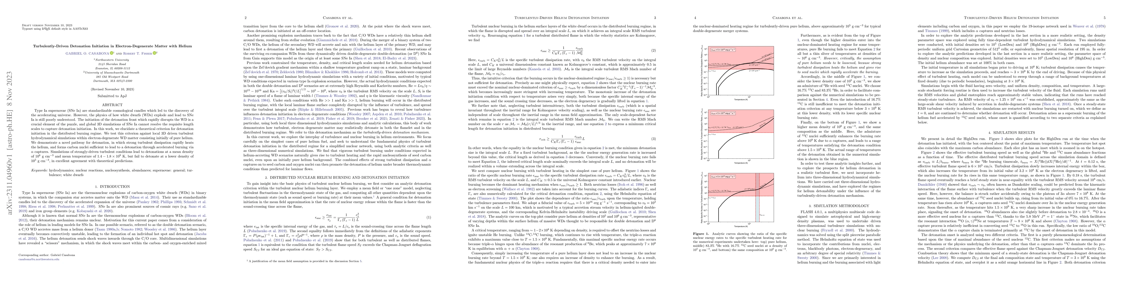 Thumbnail for Turbulently-Driven Detonation Initiation in Electron-Degenerate Matter
  with Helium