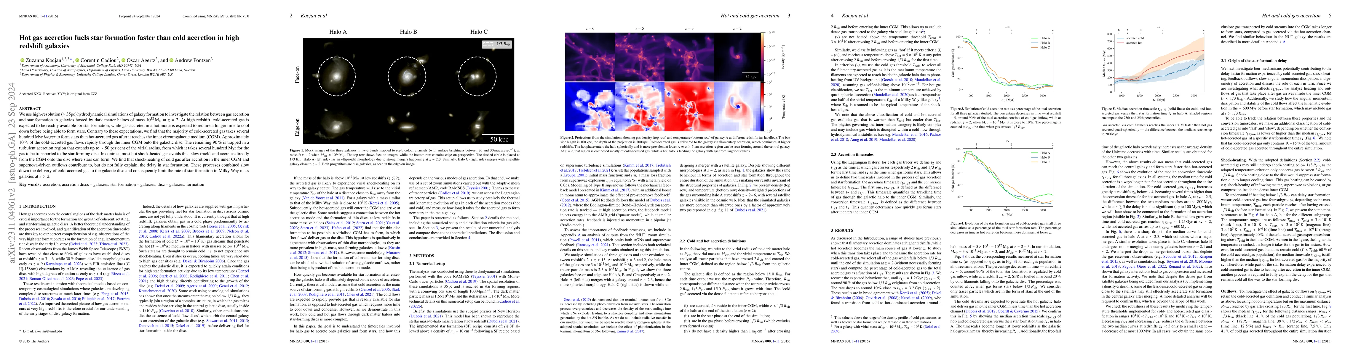 Thumbnail for Hot gas accretion fuels star formation faster than cold accretion in
  high redshift galaxies