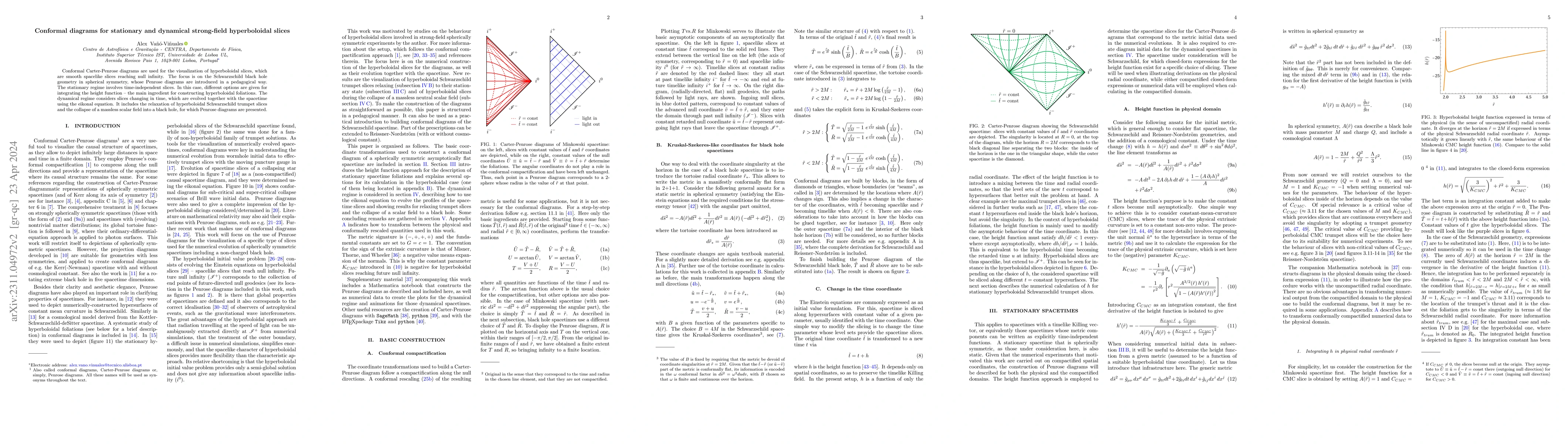 Thumbnail for Conformal diagrams for stationary and dynamical strong-field
  hyperboloidal slices