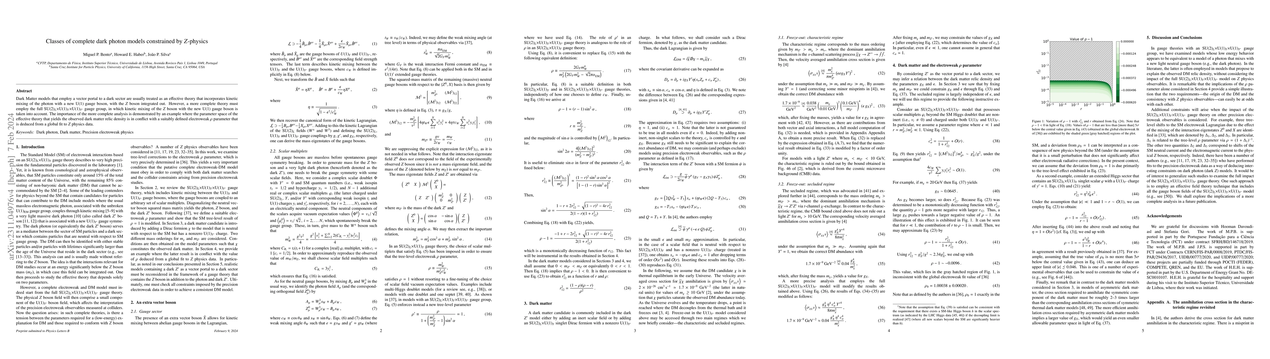 Thumbnail for Classes of complete dark photon models constrained by Z-Physics