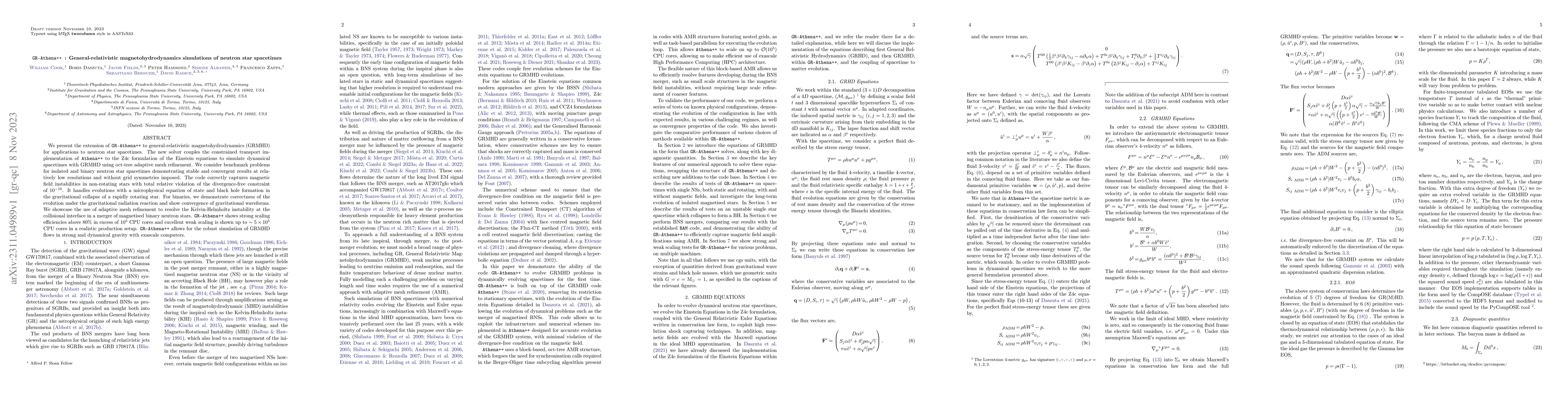 Thumbnail for GR-Athena++: General-relativistic magnetohydrodynamics simulations of
  neutron star spacetimes