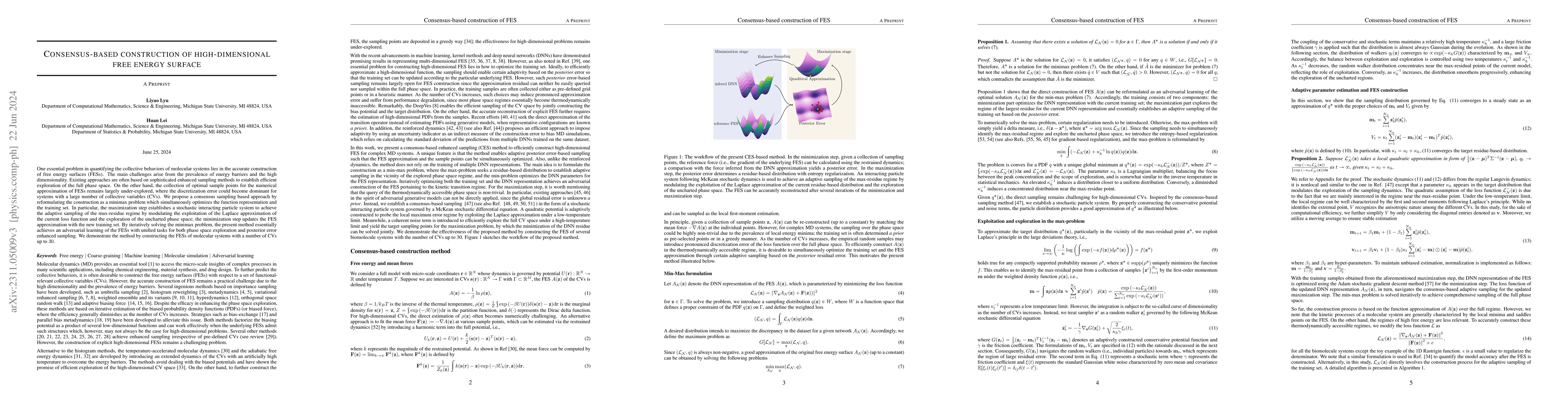 Thumbnail for Consensus-based construction of high-dimensional free energy surface