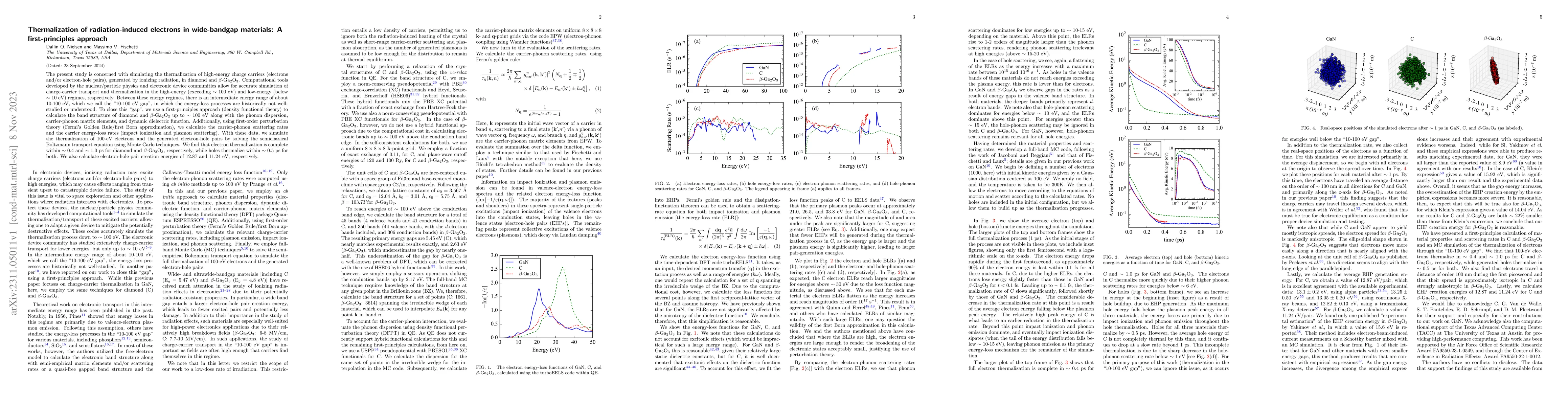 Thumbnail for Thermalization of radiation-induced electrons in wide-bandgap materials:
  A first-principles approach