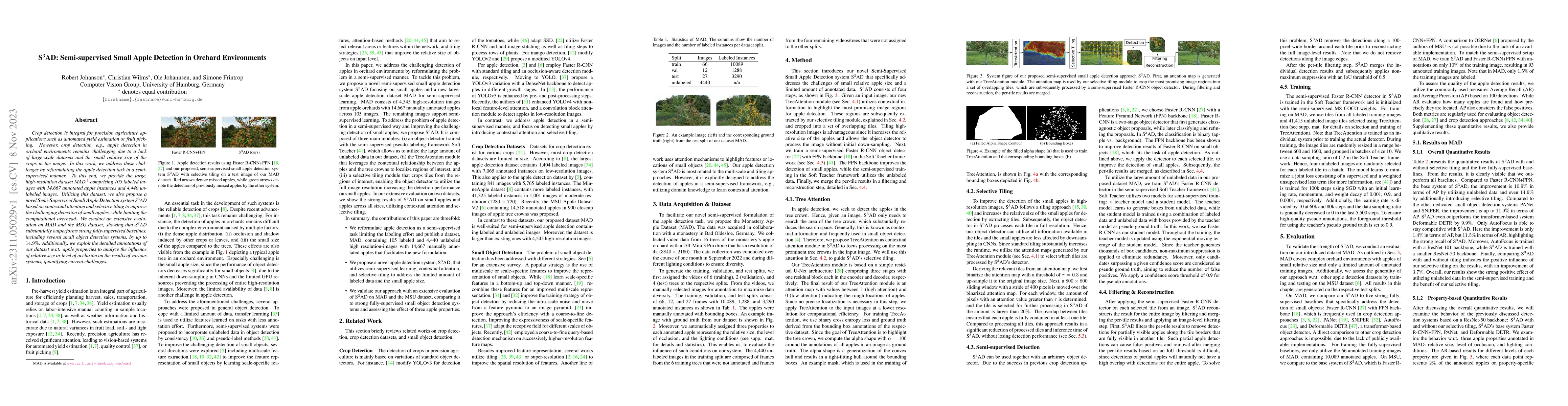 Thumbnail for S$^3$AD: Semi-supervised Small Apple Detection in Orchard Environments