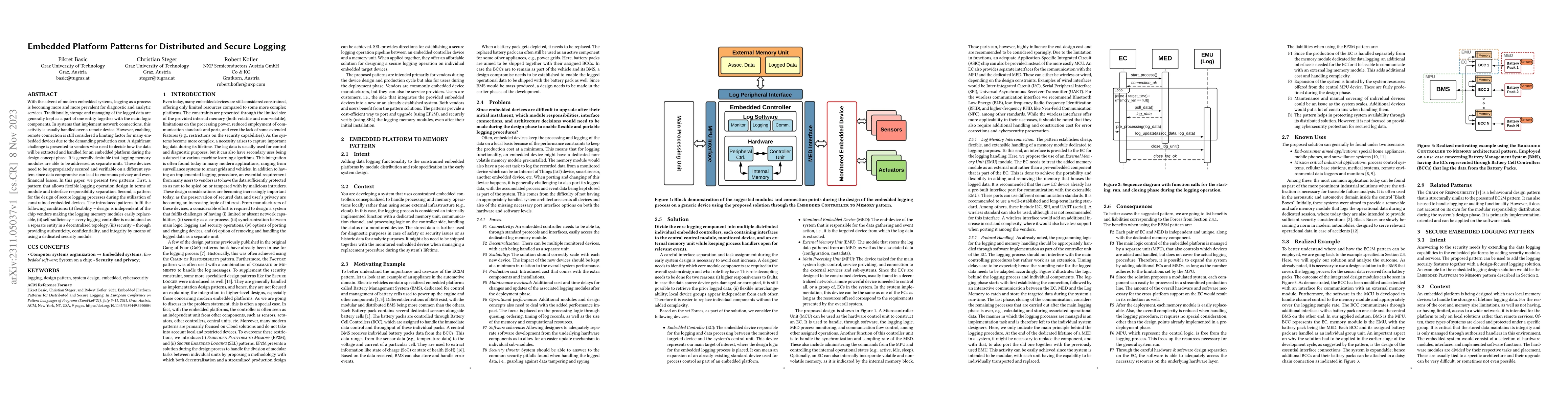 Thumbnail for Embedded Platform Patterns for Distributed and Secure Logging