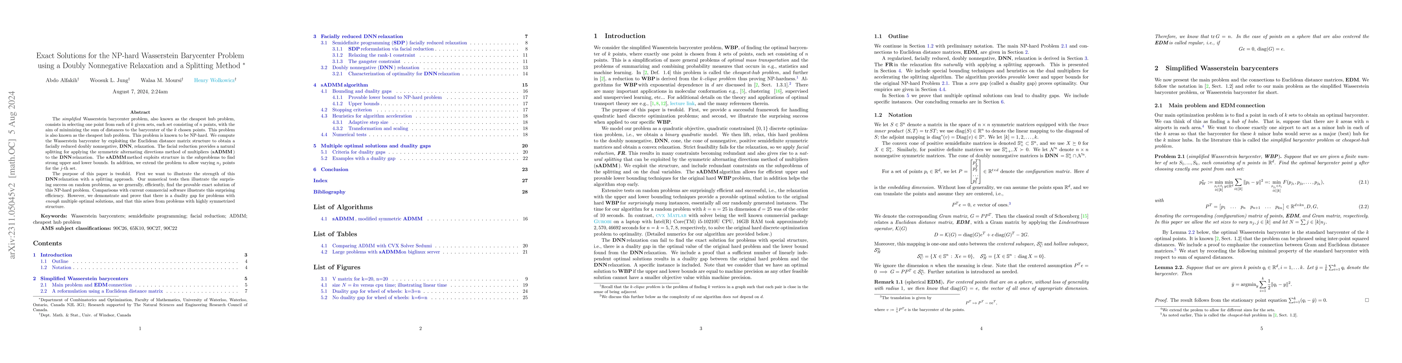 Thumbnail for Exact Solutions for the NP-hard Wasserstein Barycenter Problem using a
  Doubly Nonnegative Relaxation and a Splitting Method