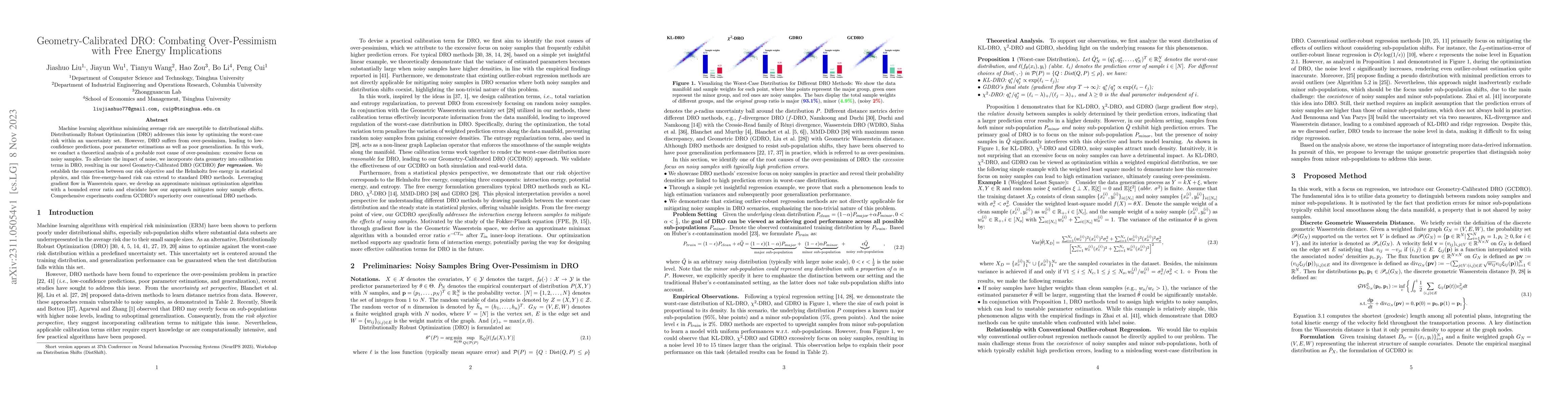 Thumbnail for Geometry-Calibrated DRO: Combating Over-Pessimism with Free Energy
  Implications