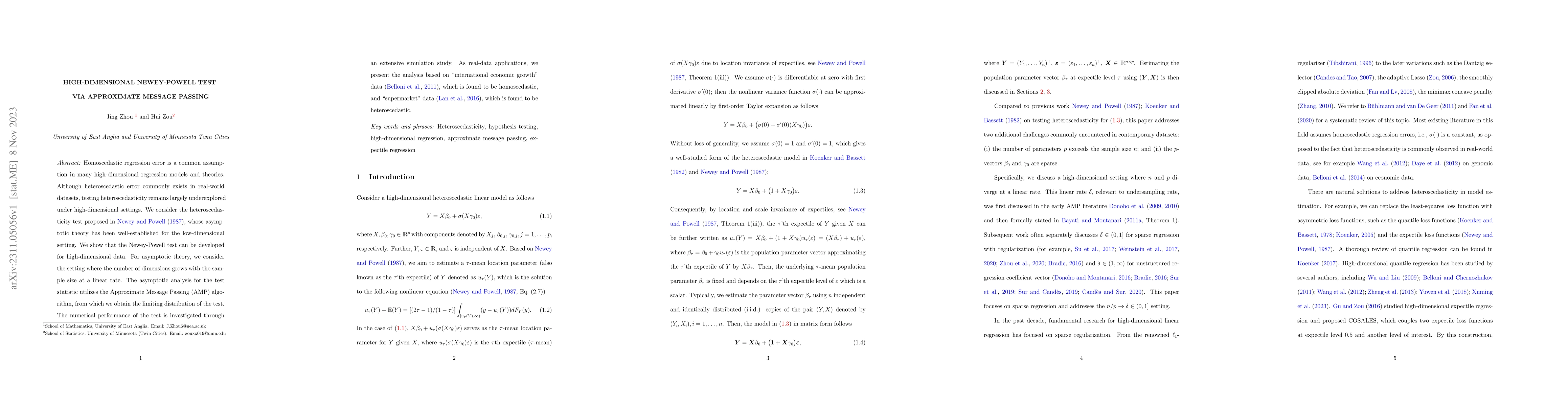 Thumbnail for High-dimensional Newey-Powell Test Via Approximate Message Passing