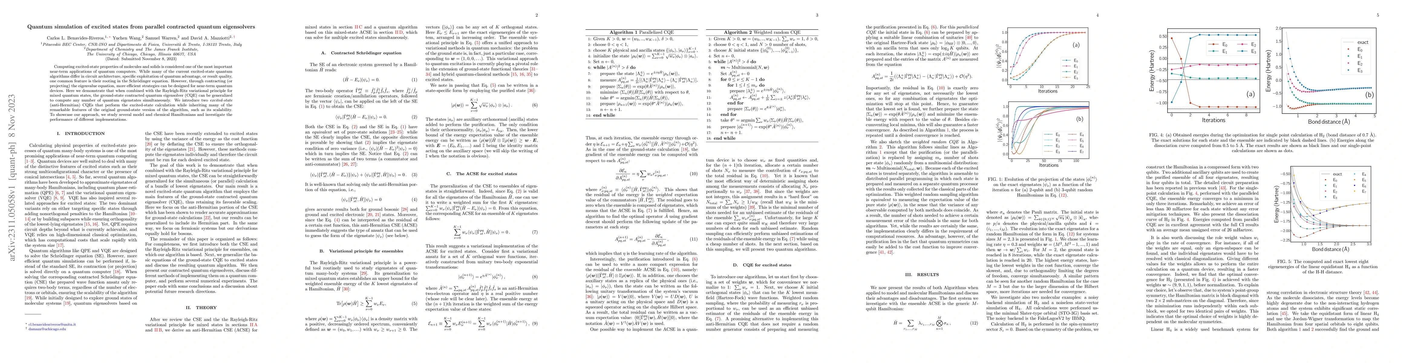 Thumbnail for Quantum simulation of excited states from parallel contracted quantum
  eigensolvers