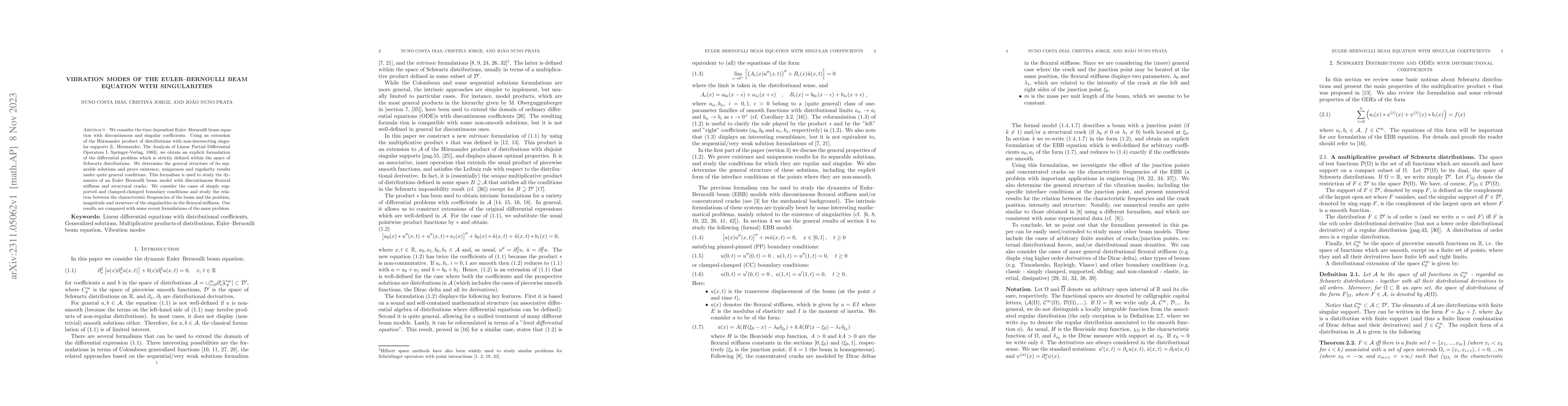 Thumbnail for Vibration modes of the Euler-Bernoulli beam equation with singularities