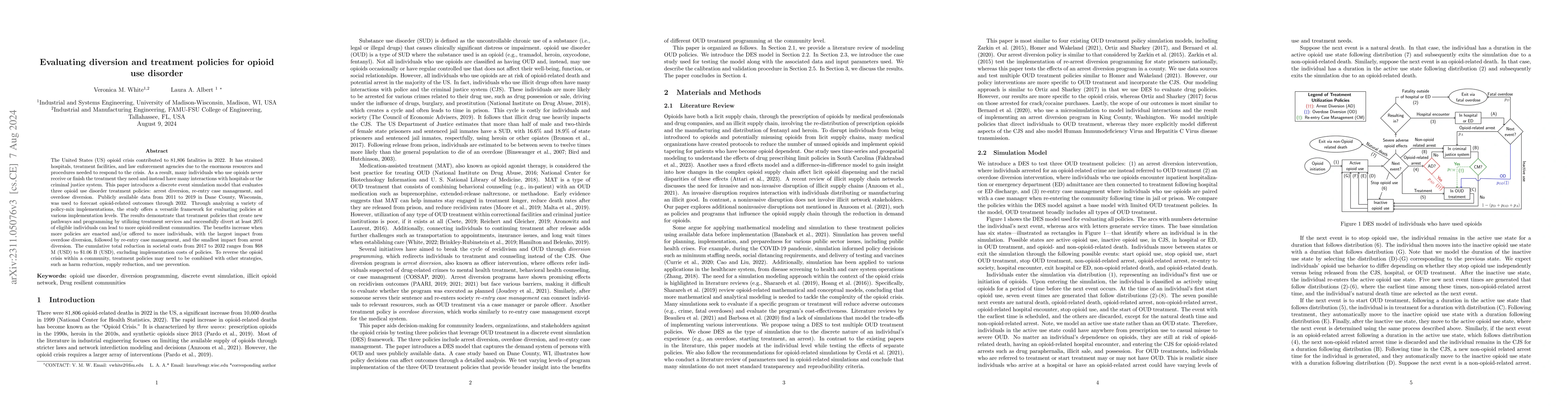 Thumbnail for Evaluating diversion and treatment policies for opioid use disorder