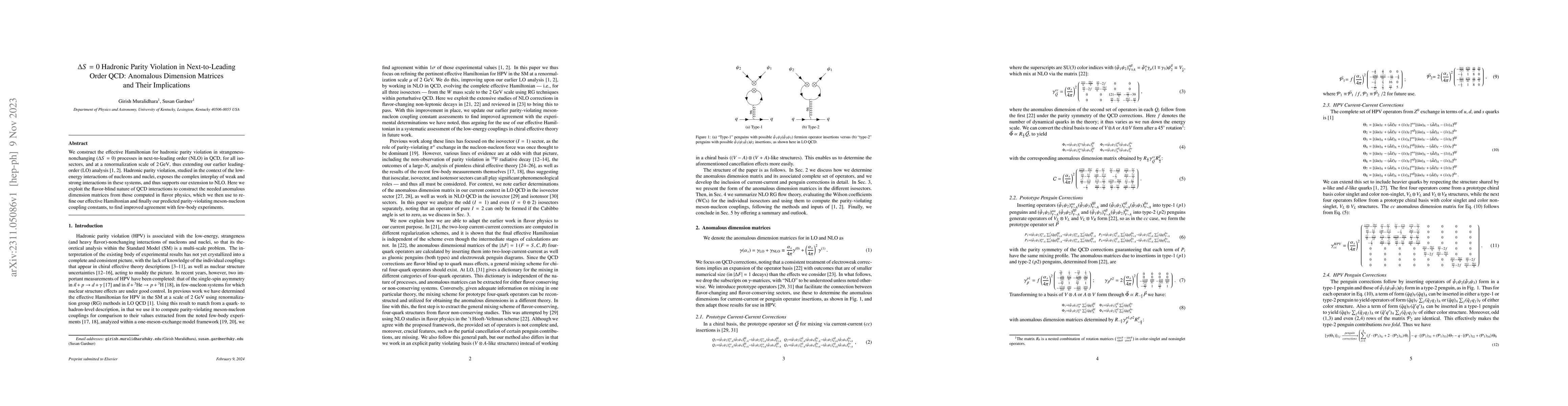 Thumbnail for $\Delta S=0$ Hadronic Parity Violation in Next-to-Leading Order QCD:
  Anomalous Dimension Matrices and Their Implications