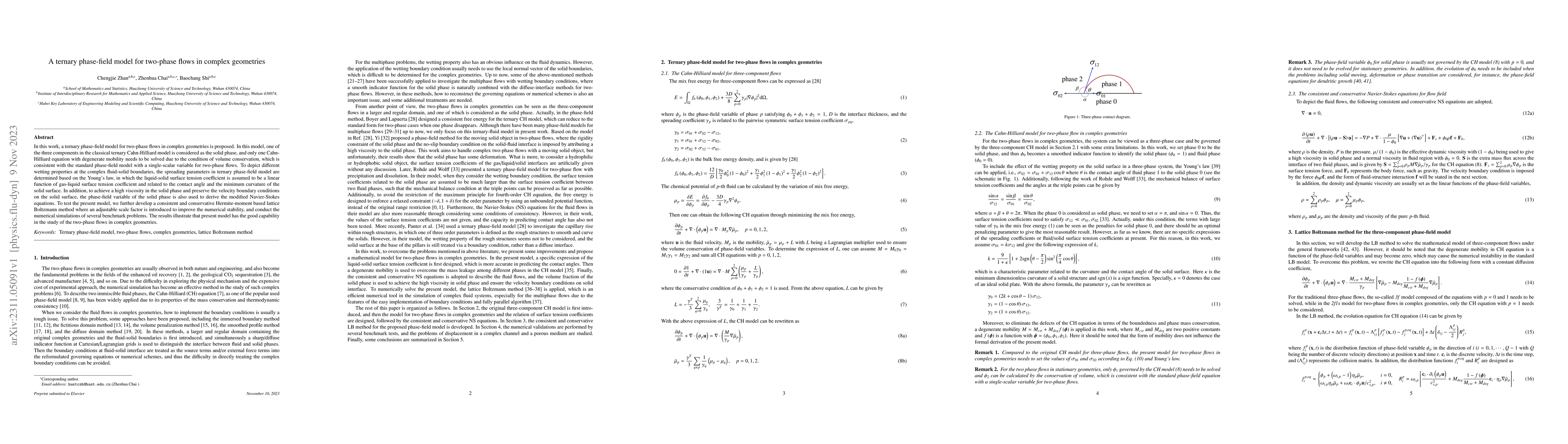 Thumbnail for A ternary phase-field model for two-phase flows in complex geometries