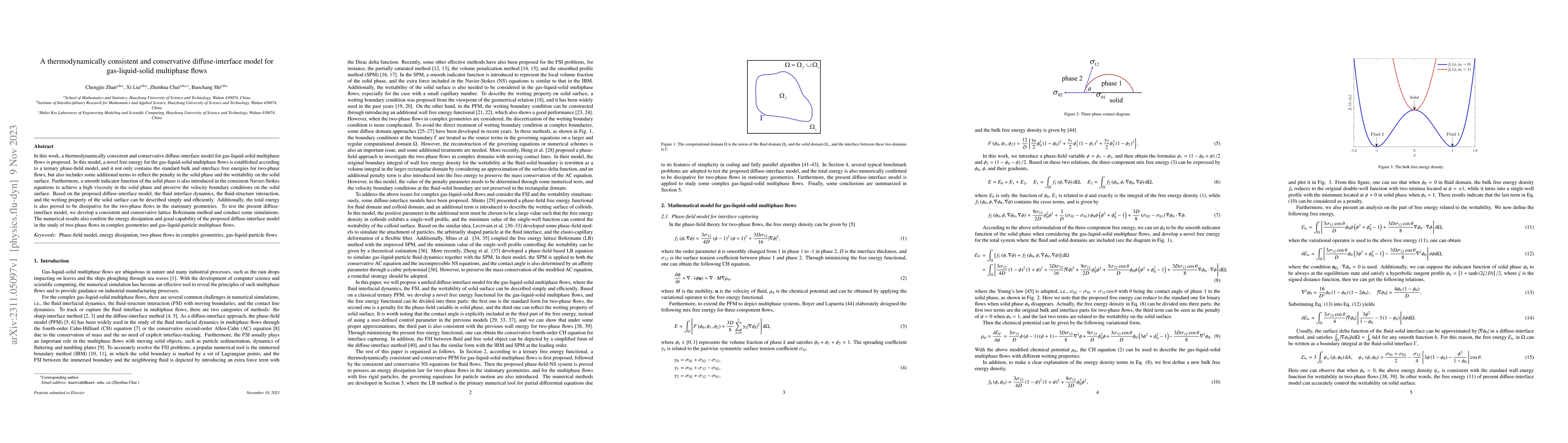 Thumbnail for A thermodynamically consistent and conservative diffuse-interface model
  for gas-liquid-solid multiphase flows