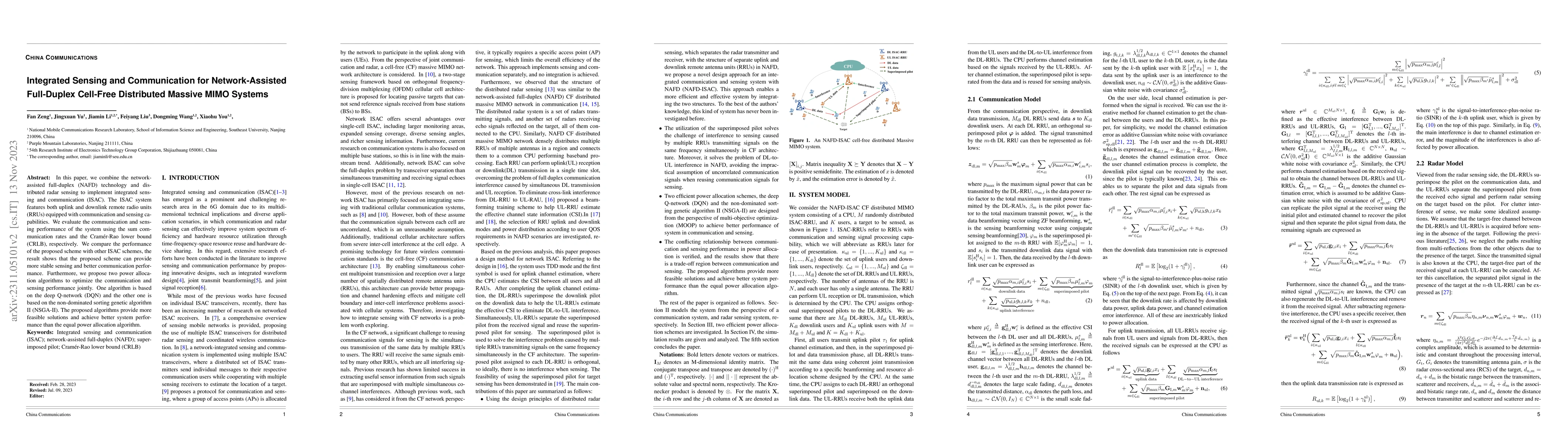 Thumbnail for Integrated Sensing and Communication for Network-Assisted Full-Duplex
  Cell-Free Distributed Massive MIMO Systems