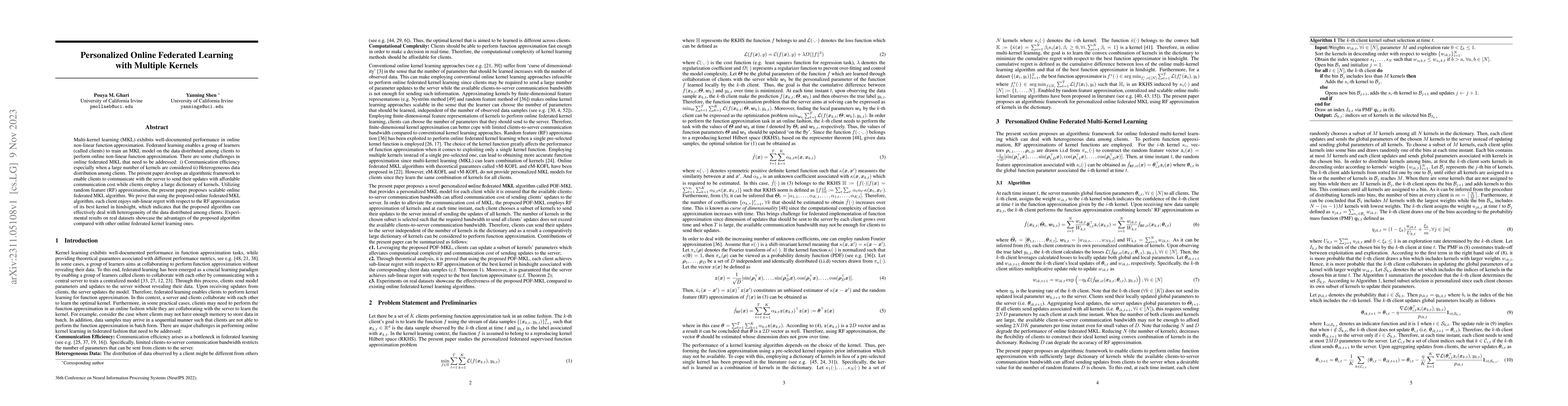 Thumbnail for Personalized Online Federated Learning with Multiple Kernels