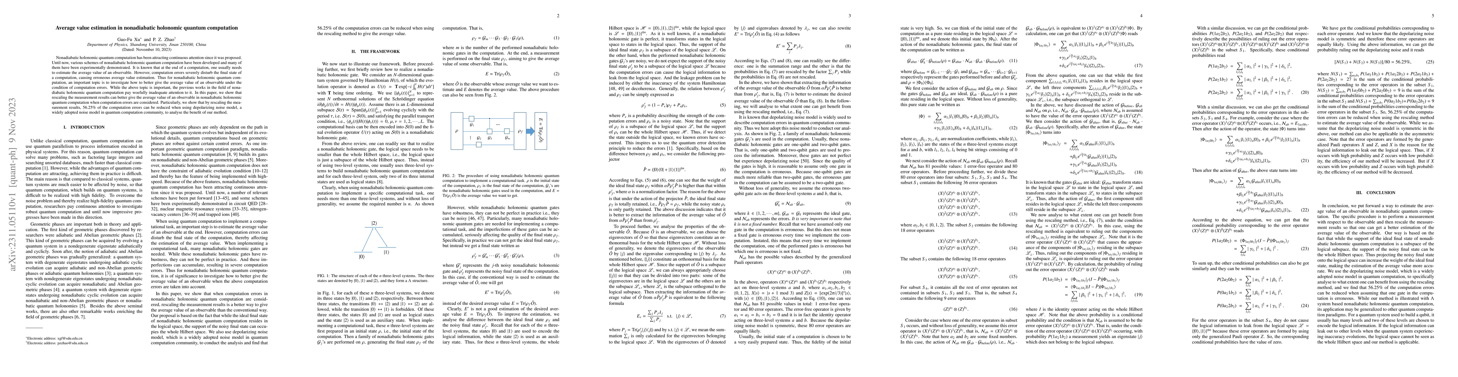 Thumbnail for Average value estimation in nonadiabatic holonomic quantum computation