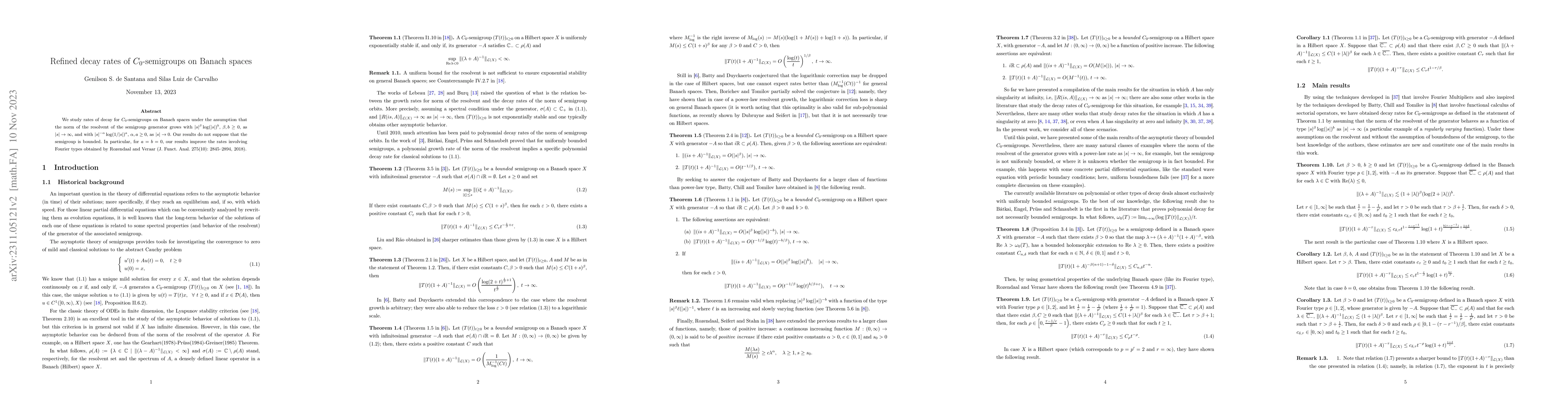 Thumbnail for Refined decay rates of $C_0$-semigroups on Banach spaces