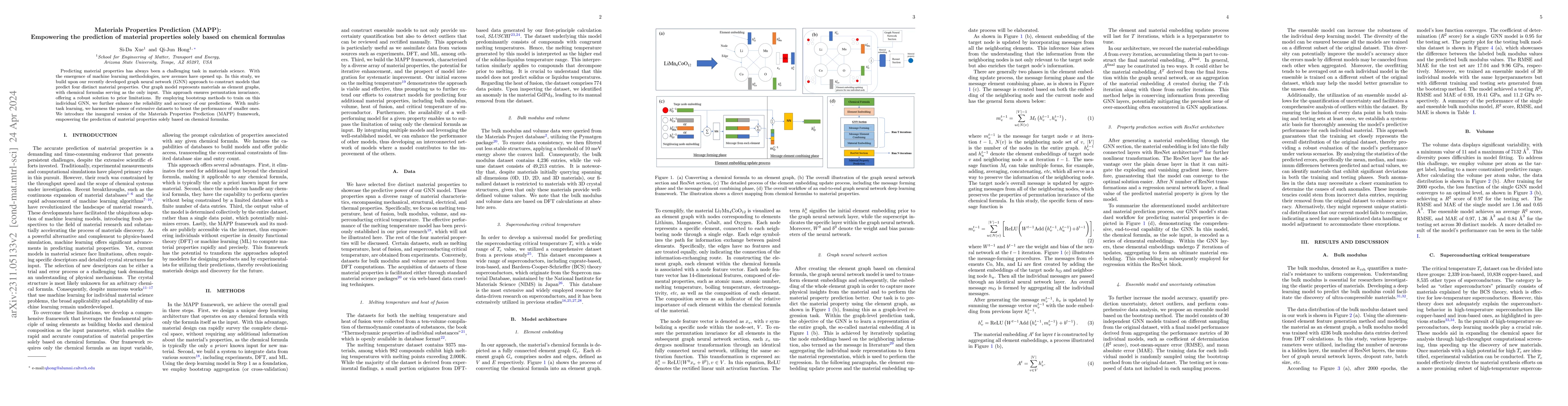 Thumbnail for Materials Properties Prediction (MAPP): Empowering the prediction of
  material properties solely based on chemical formulas