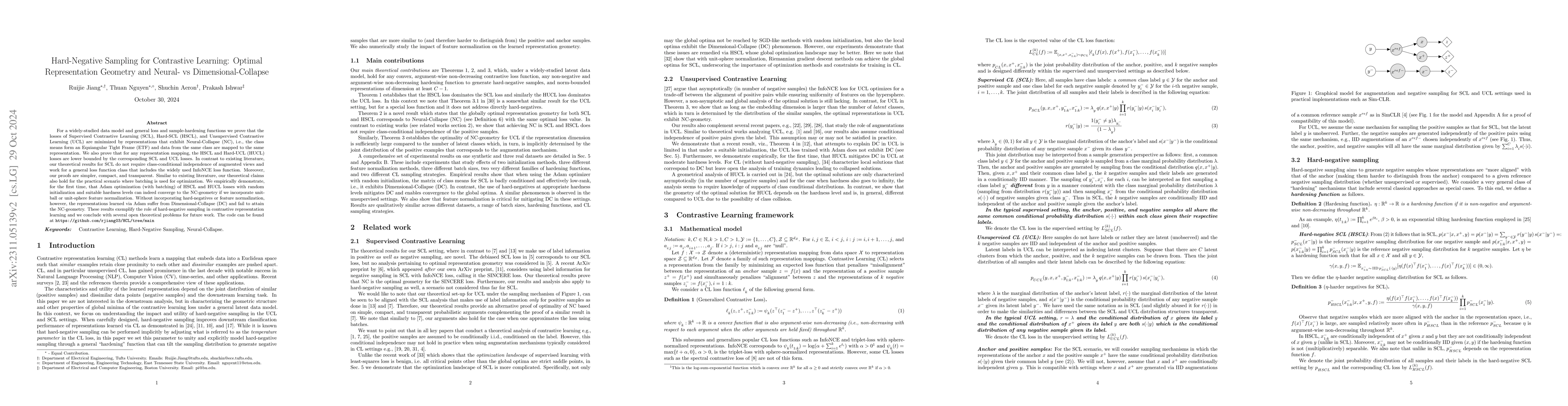 Thumbnail for On neural and dimensional collapse in supervised and unsupervised
  contrastive learning with hard negative sampling