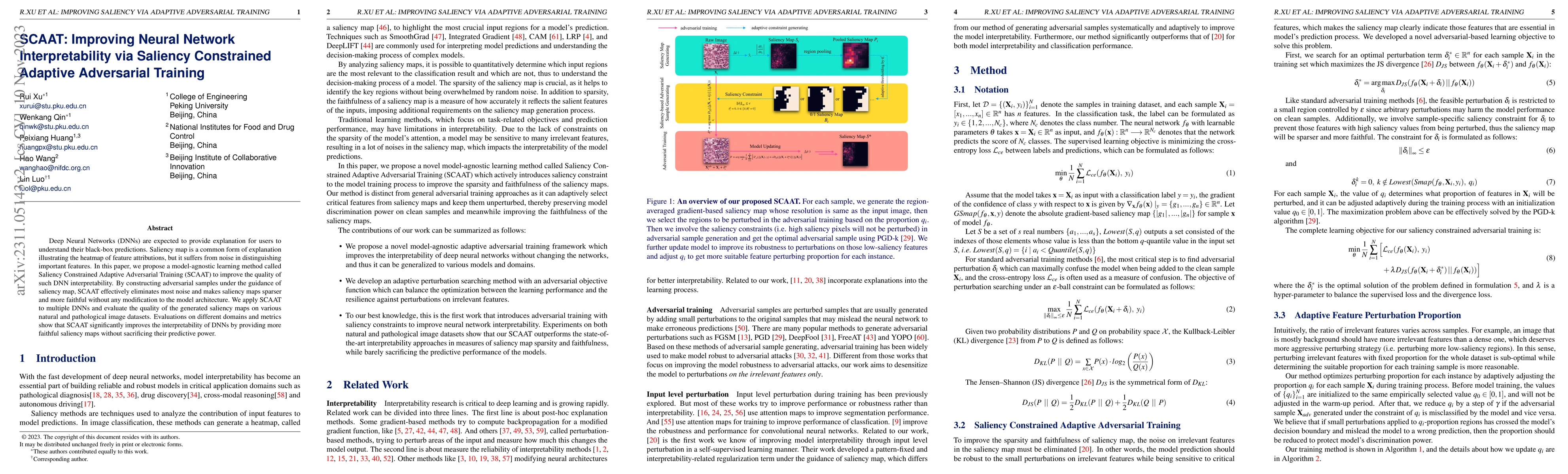 Thumbnail for SCAAT: Improving Neural Network Interpretability via Saliency
  Constrained Adaptive Adversarial Training